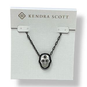 Kendra Scott Skeleton Pendant Necklace Gunmetal Mother of Pearl NWT w/ Dust Bag